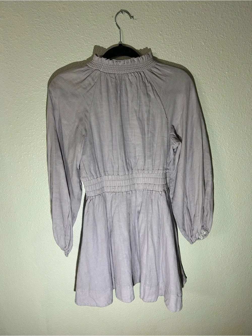 Chelsea & Violet Lilac Shirred Waist Long Sleeve Dress